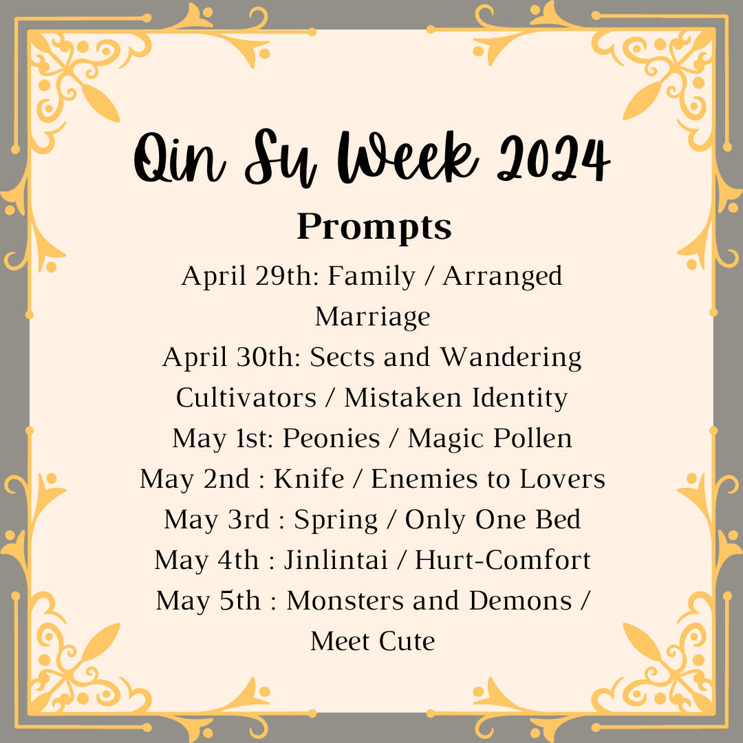 A graphic showing the prompts list for Qin Su Week 2024.