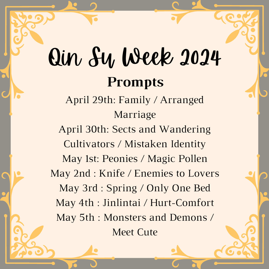 A graphic showing the prompts list for Qin Su Week 2024.
